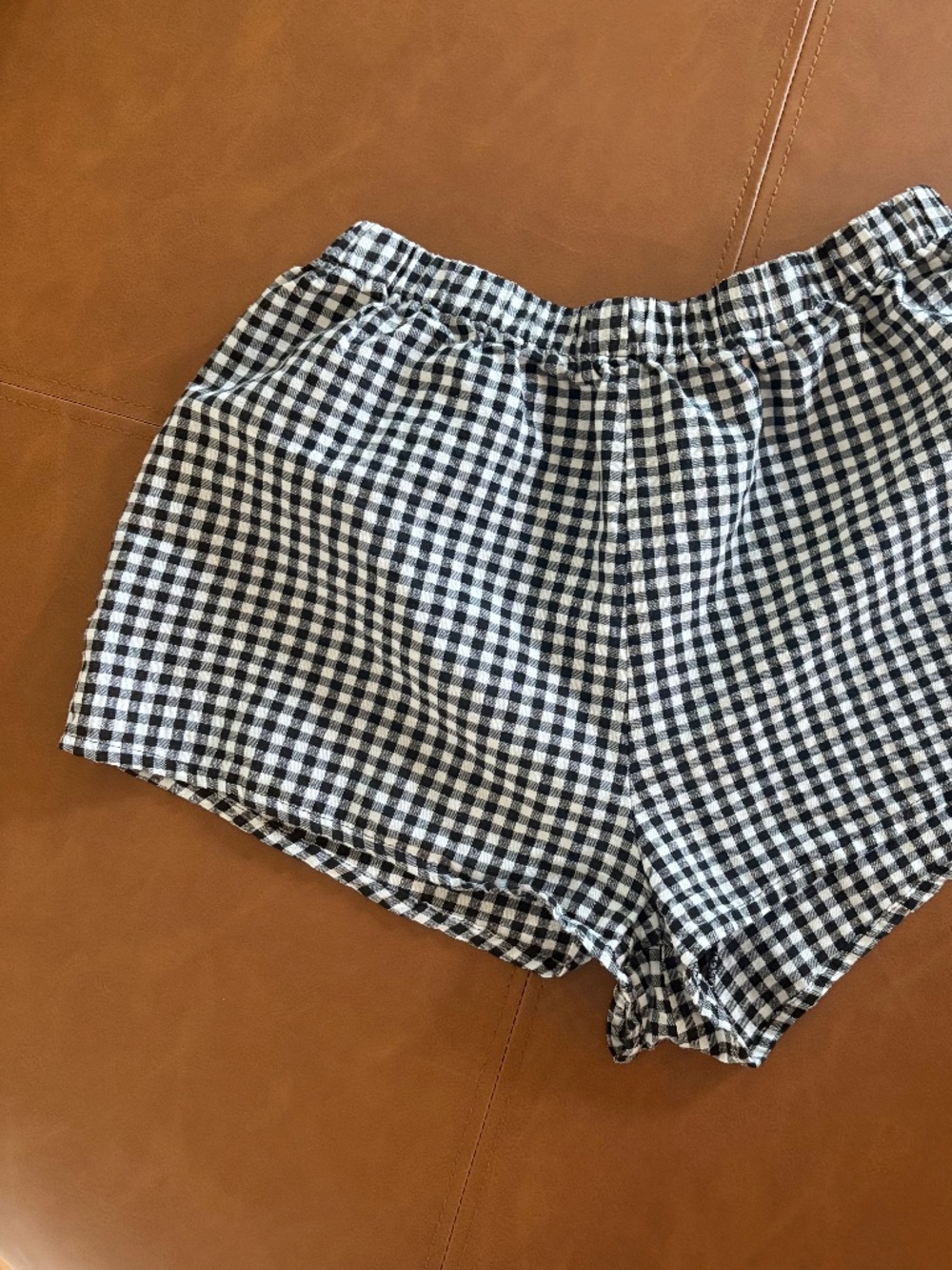 Gingham cottagecore summer plaid shorts black white plaid women’s size XS